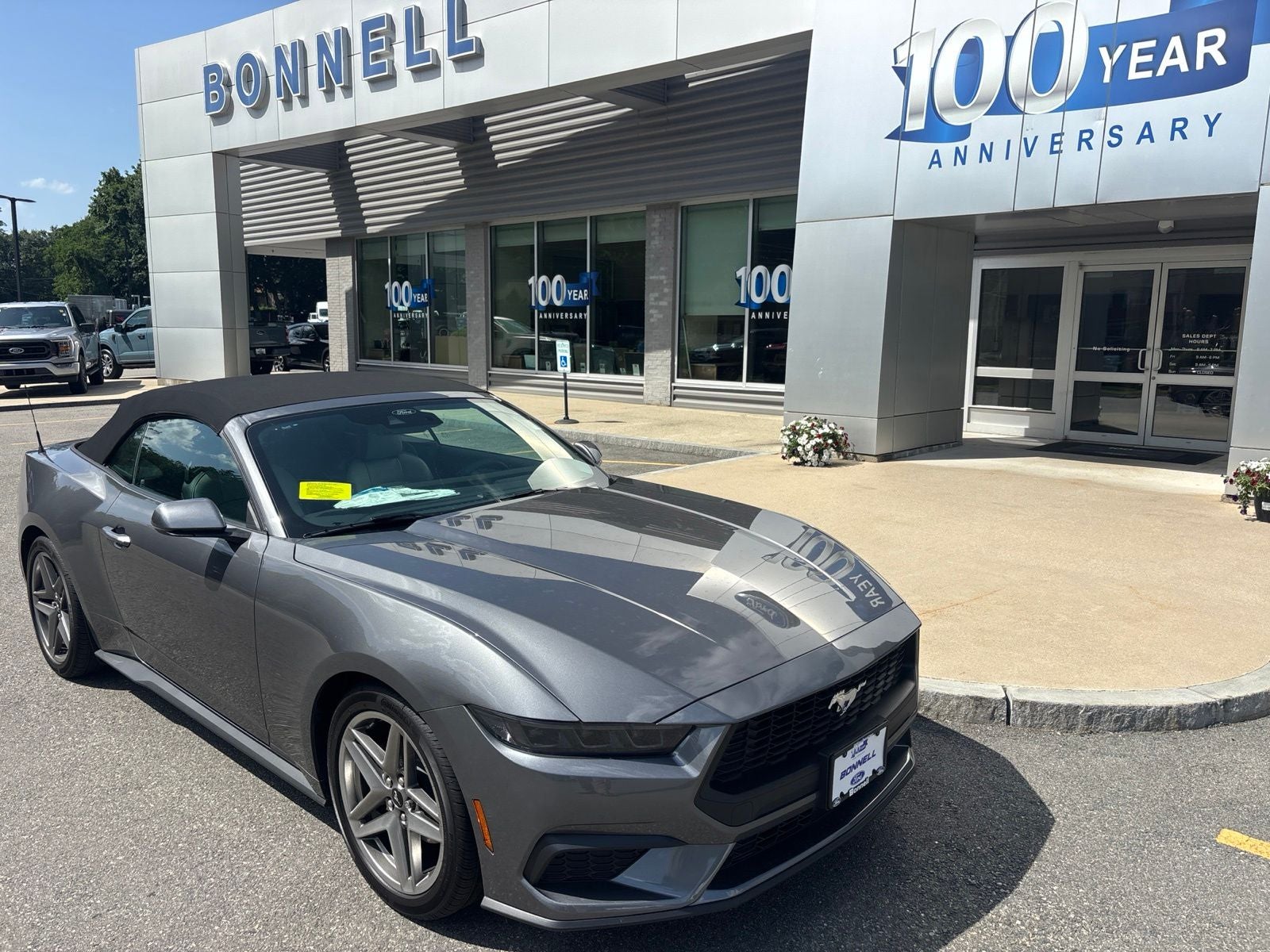 2026 Ford Mustang EcoBoost Premium in Carbonized Gray Metallic — front three-quarter view