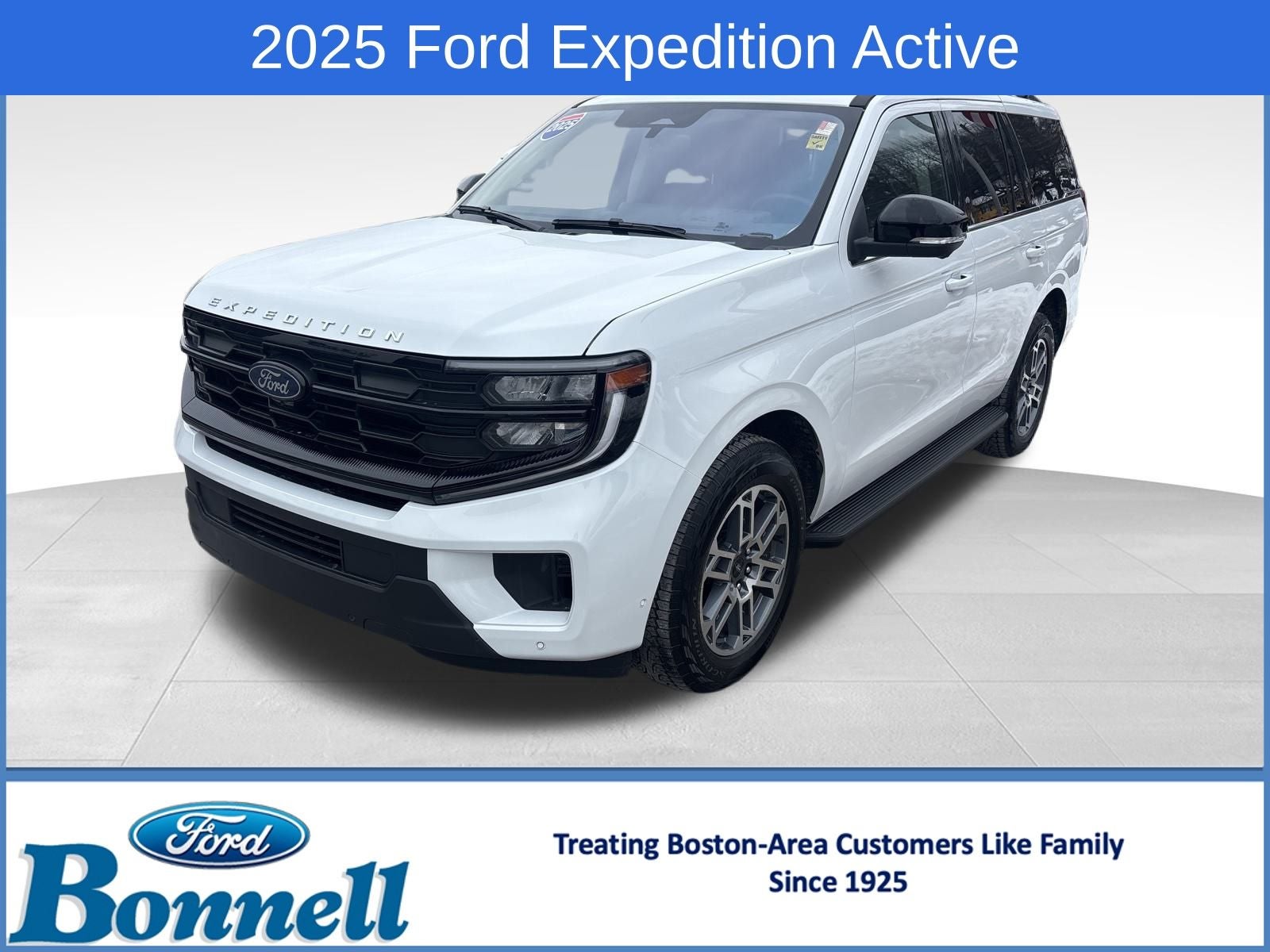 2025 Ford Expedition Active in Oxford White — front three-quarter view