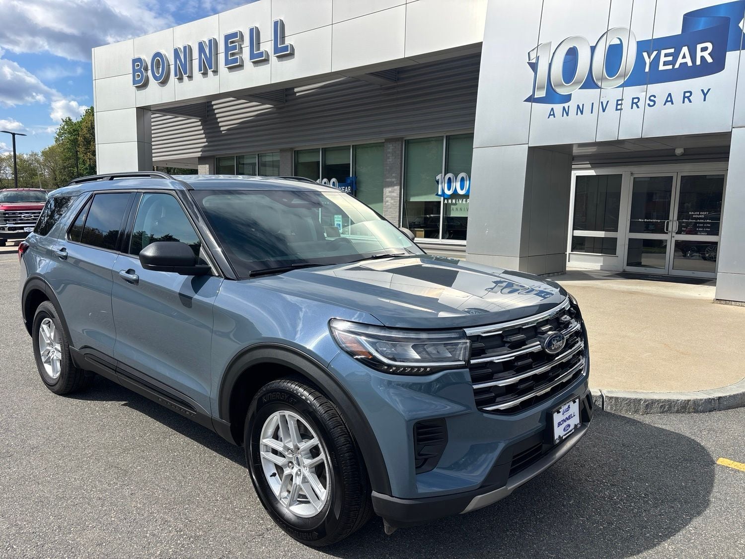 2026 Ford Explorer Active in Vapor Blue Metallic — front three-quarter view