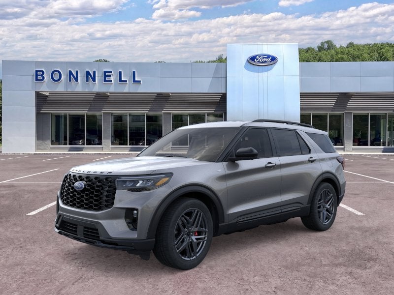 2026 Ford Explorer ST-Line in Carbonized Gray Metallic — front three-quarter view