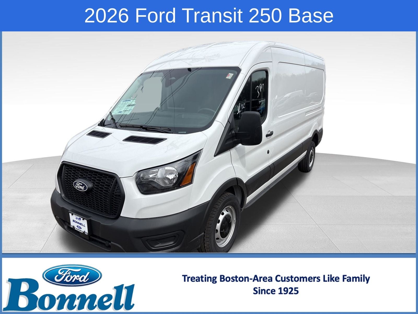 2026 Ford Transit-250 Base in Oxford White — front three-quarter view