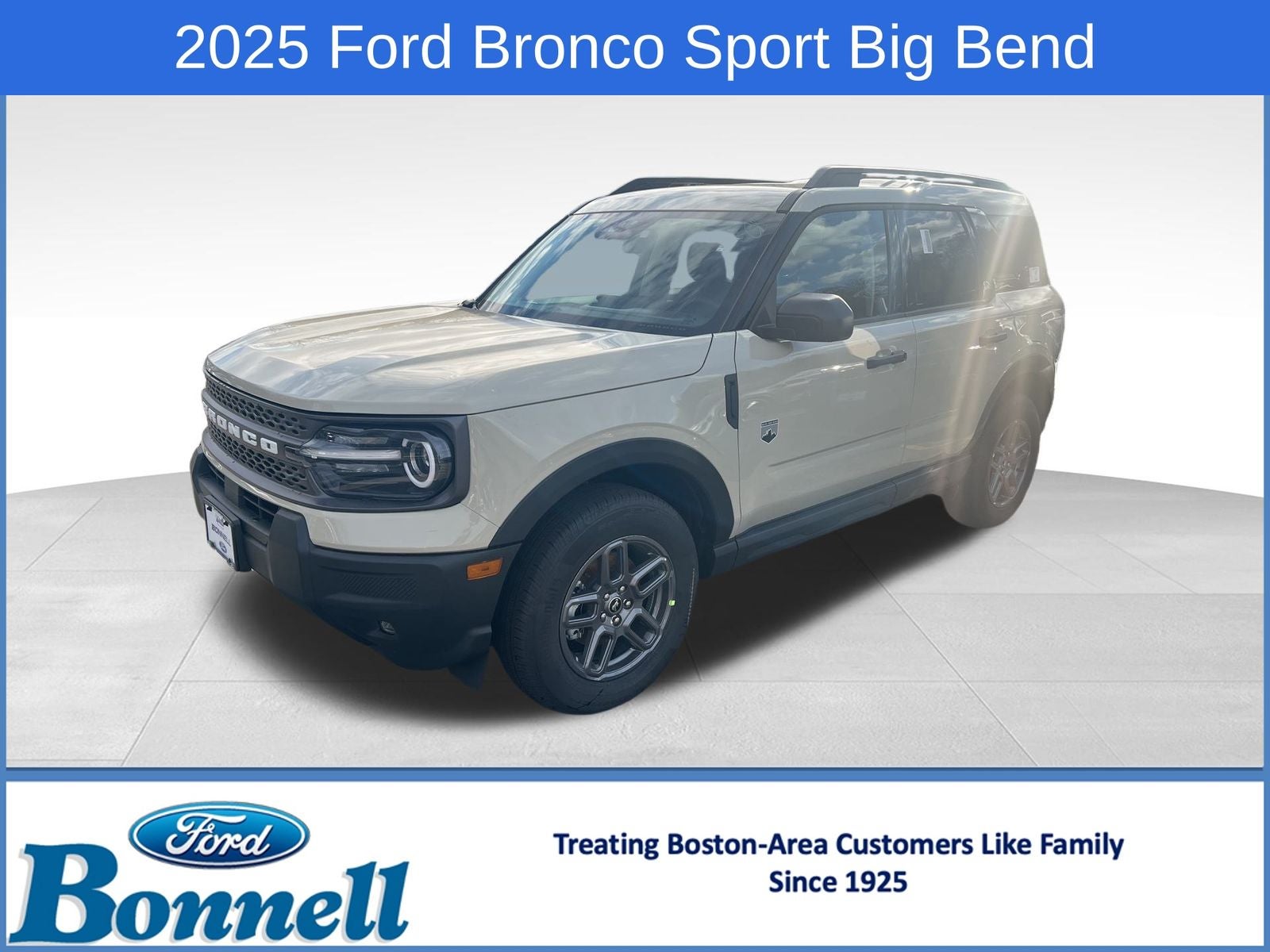 2025 Ford Bronco Sport Big Bend in Desert Sand — front three-quarter view