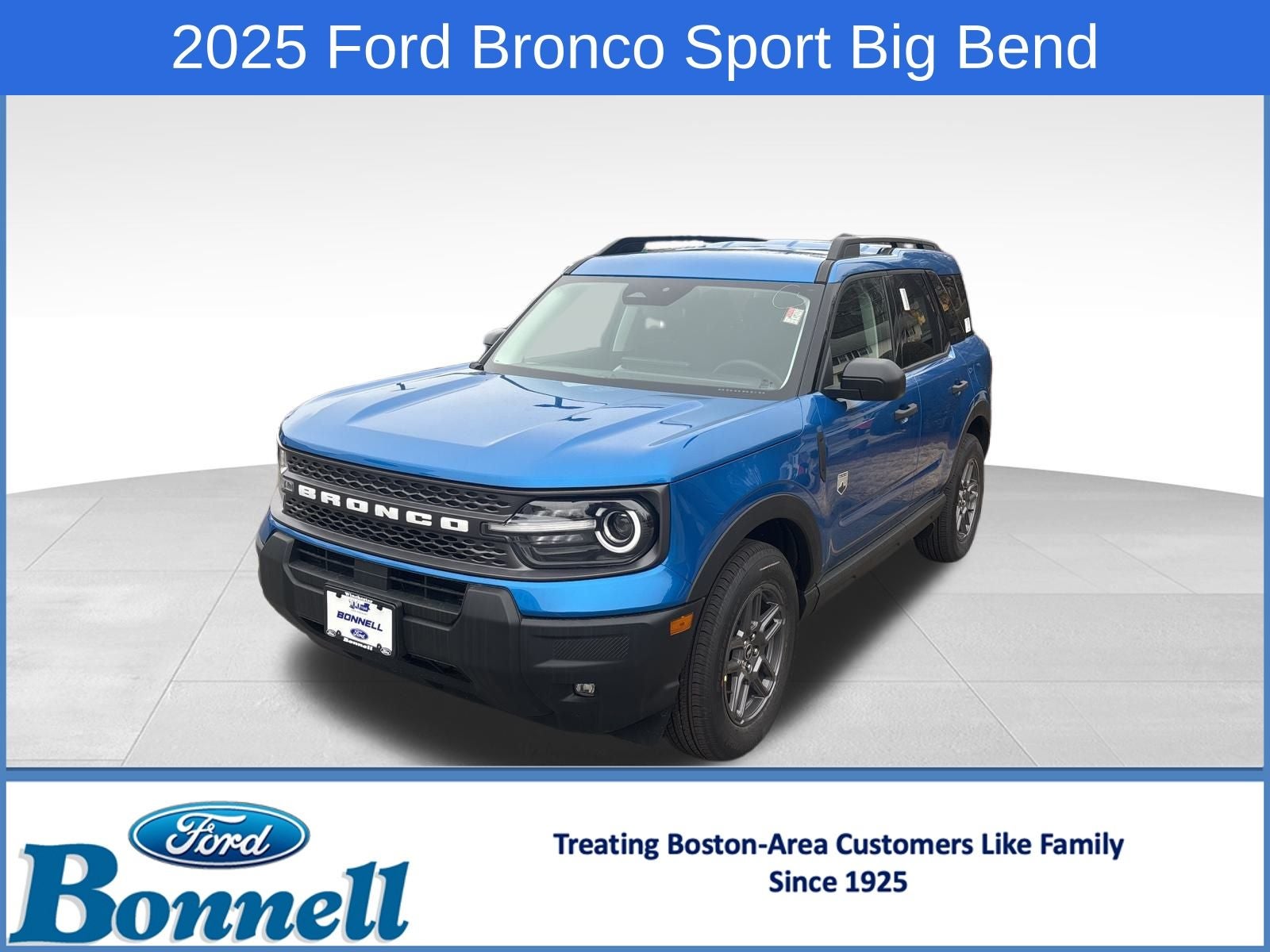 2025 Ford Bronco Sport Big Bend in Velocity Blue Metallic — front three-quarter view