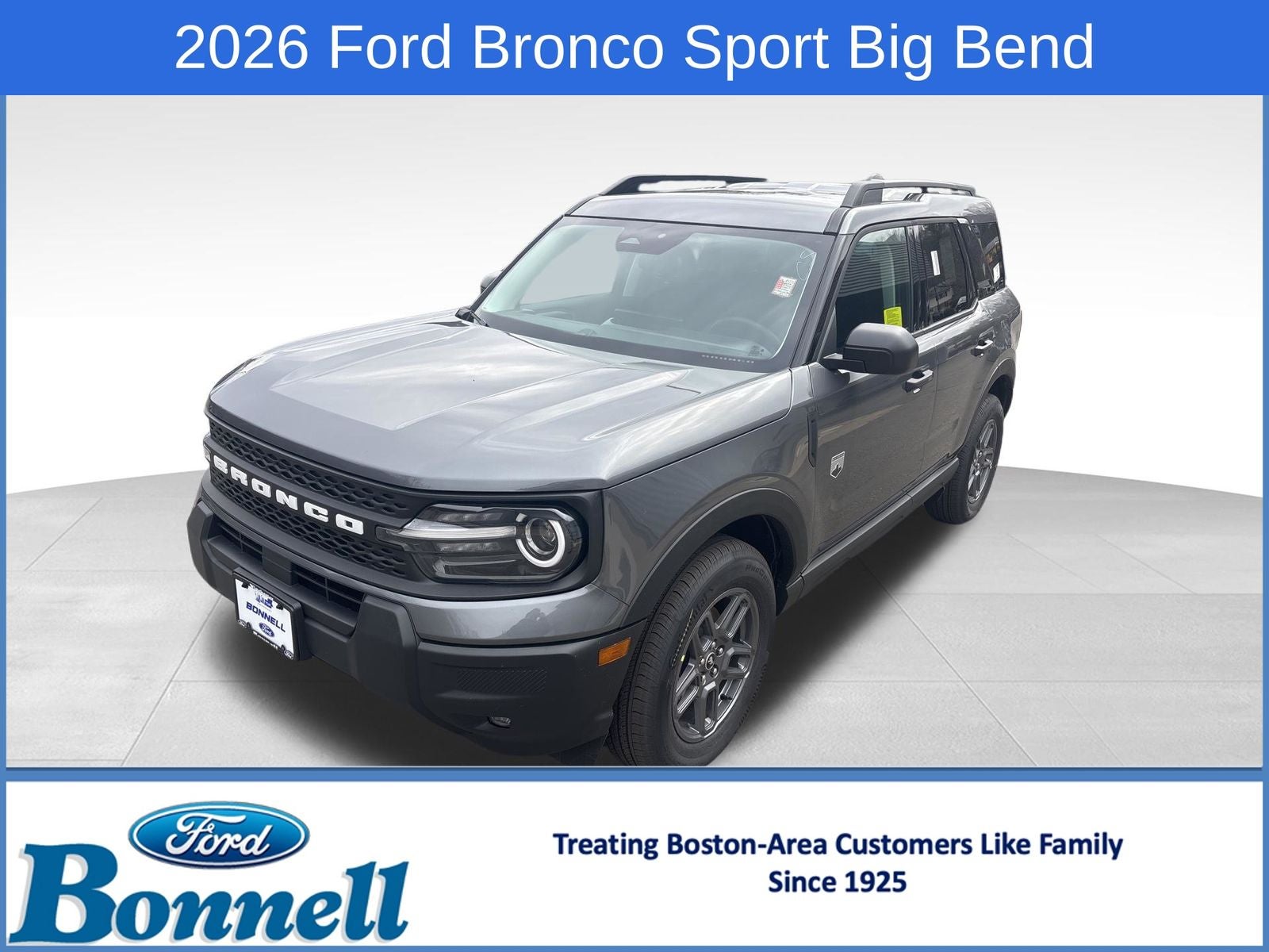 2026 Ford Bronco Sport Big Bend in Carbonized Gray Metallic — front three-quarter view