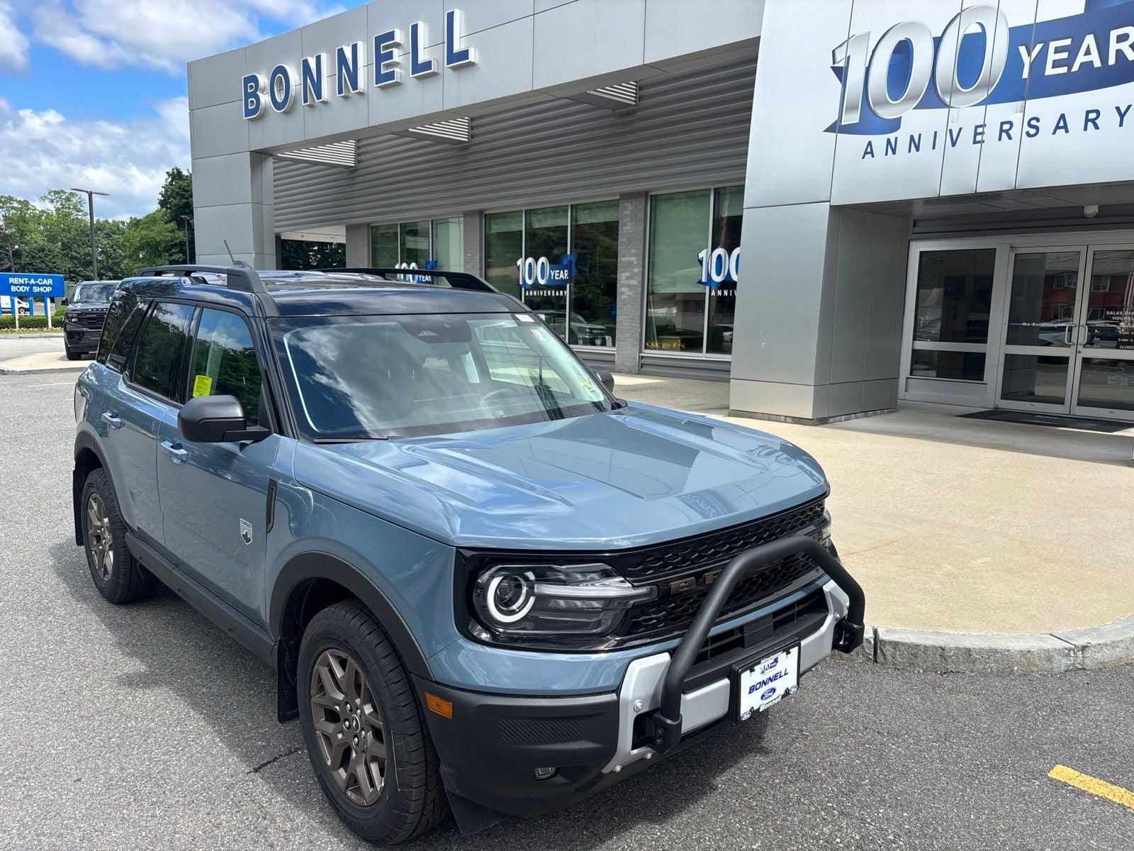 2026 Ford Bronco Sport Big Bend in Azure Gray Metallic Tri-Coat — front three-quarter view