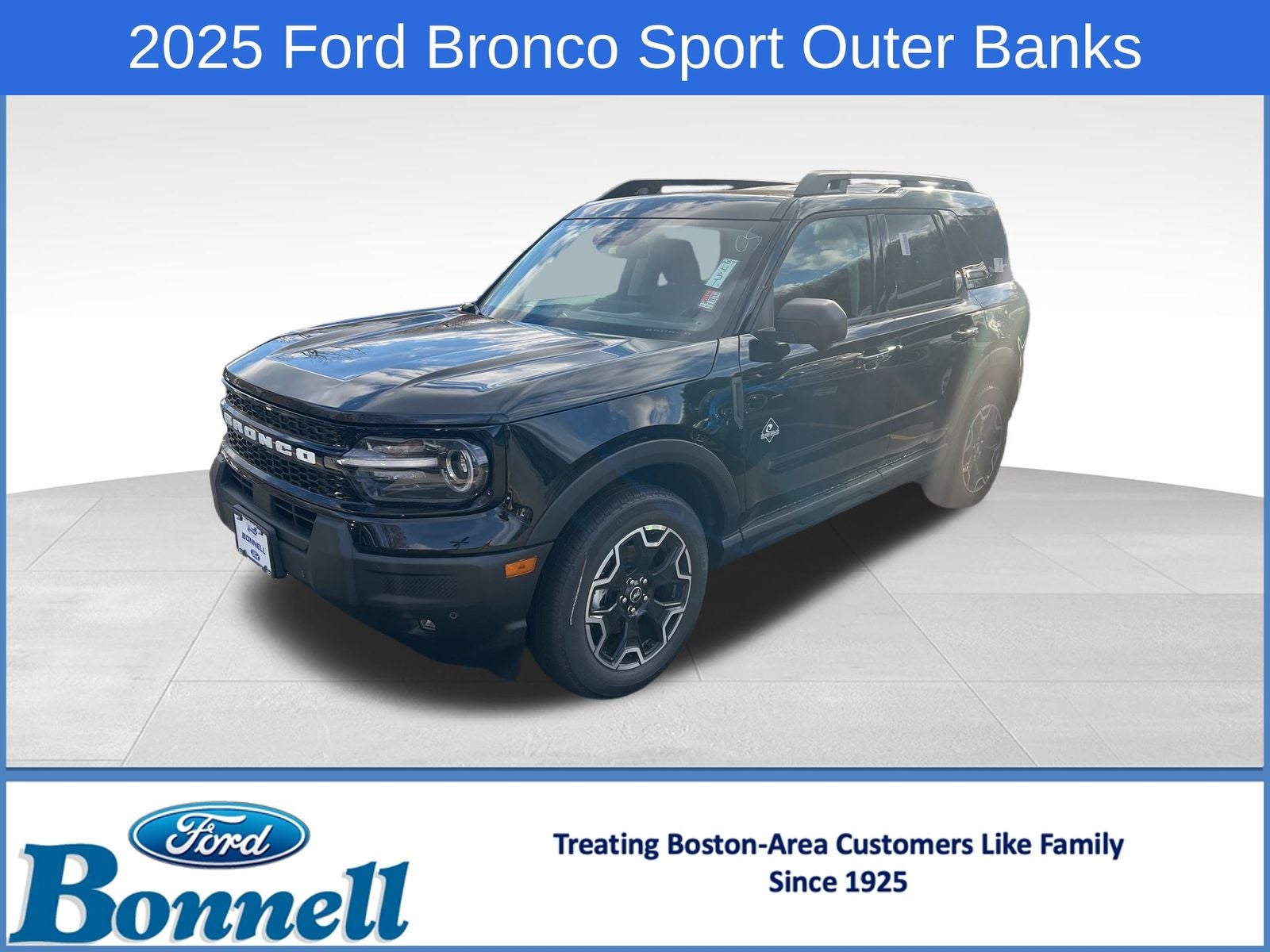 2025 Ford Bronco Sport Outer Banks in Shadow Black — front three-quarter view