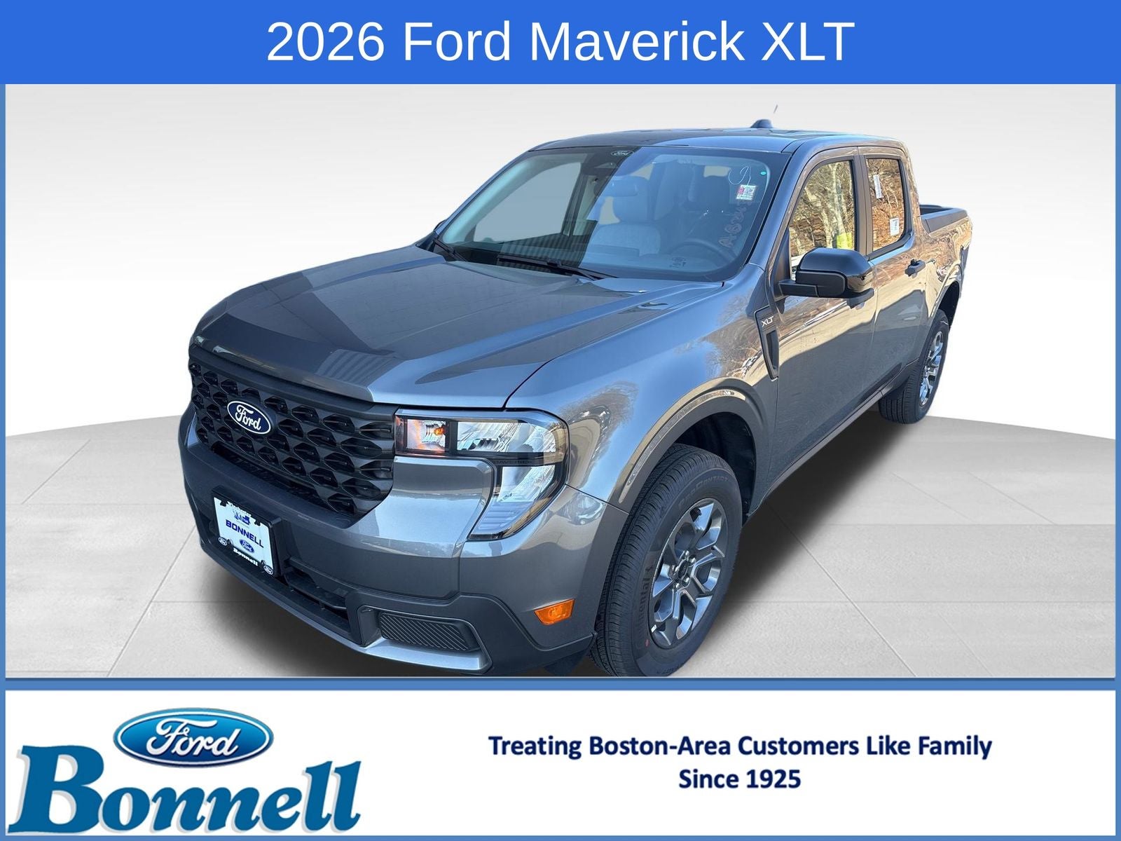 2026 Ford Maverick XLT in Carbonized Gray Metallic — front three-quarter view
