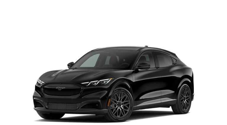 2026 Ford Mustang Mach-E Premium in Shadow Black — front three-quarter view